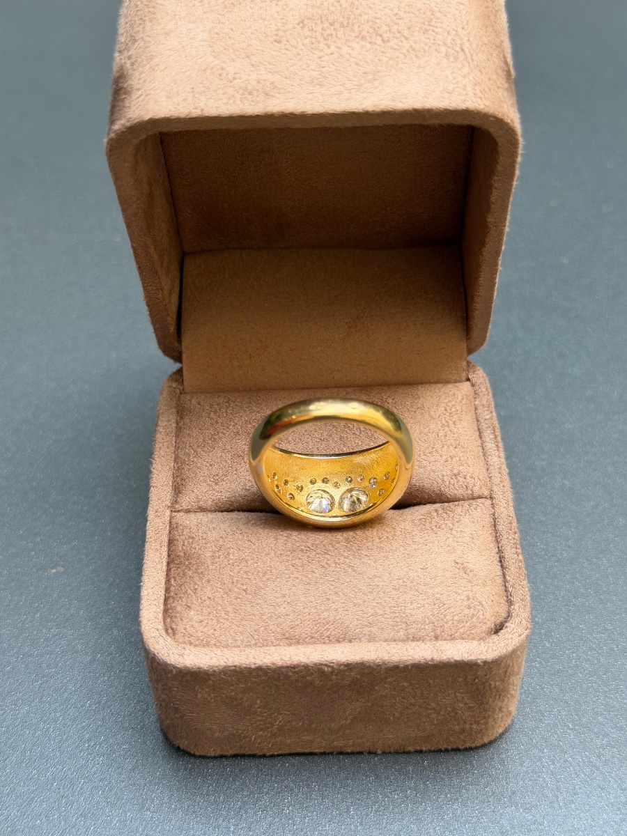 Yellow Gold And Diamonds Jonc Ring-photo-4