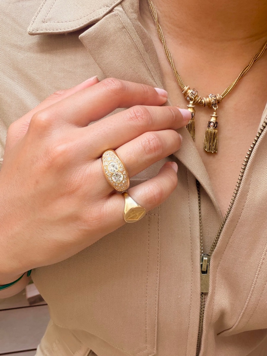 Yellow Gold And Diamonds Jonc Ring-photo-2