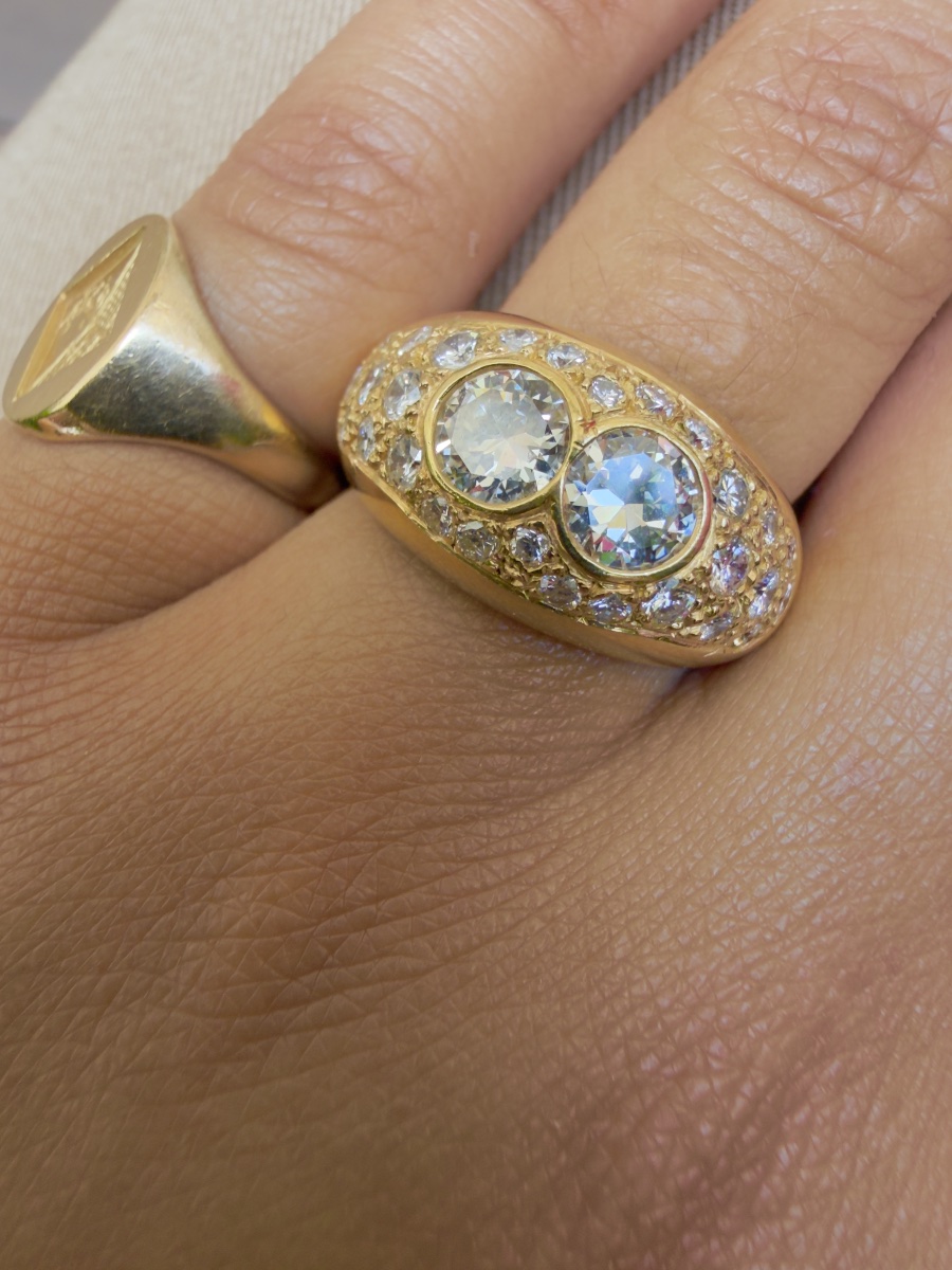 Yellow Gold And Diamonds Jonc Ring-photo-3