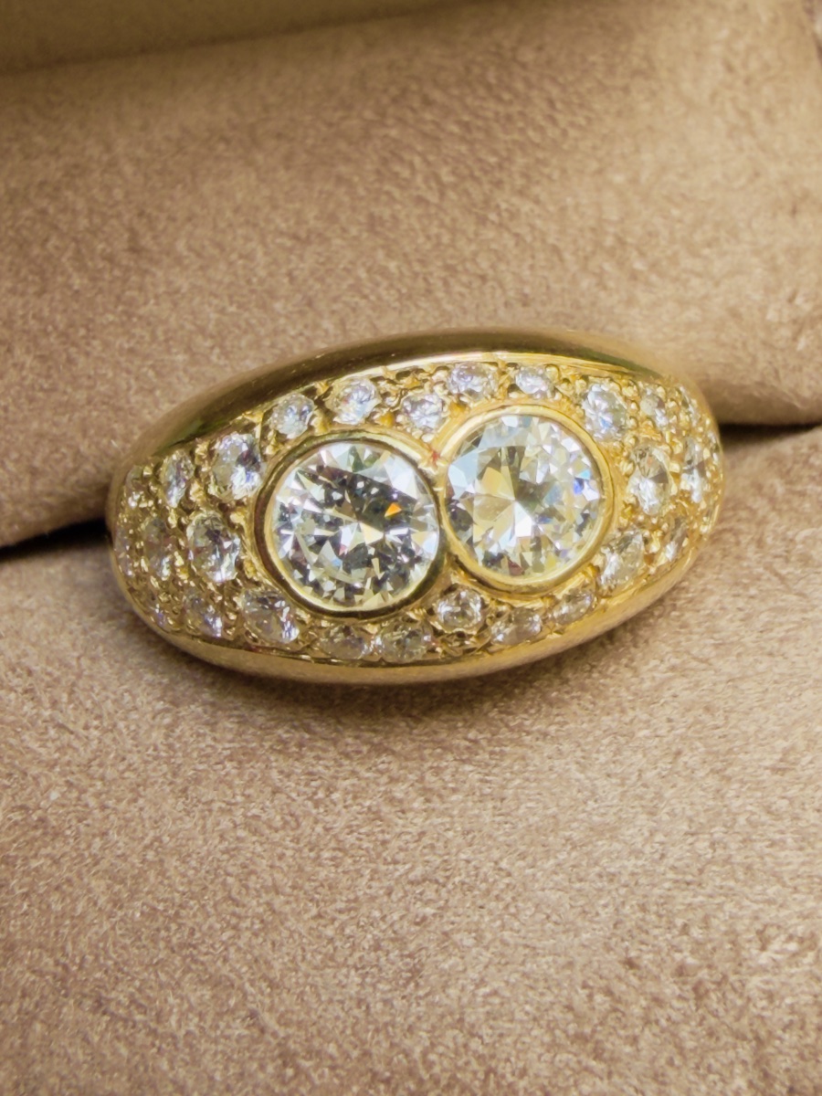 Yellow Gold And Diamonds Jonc Ring