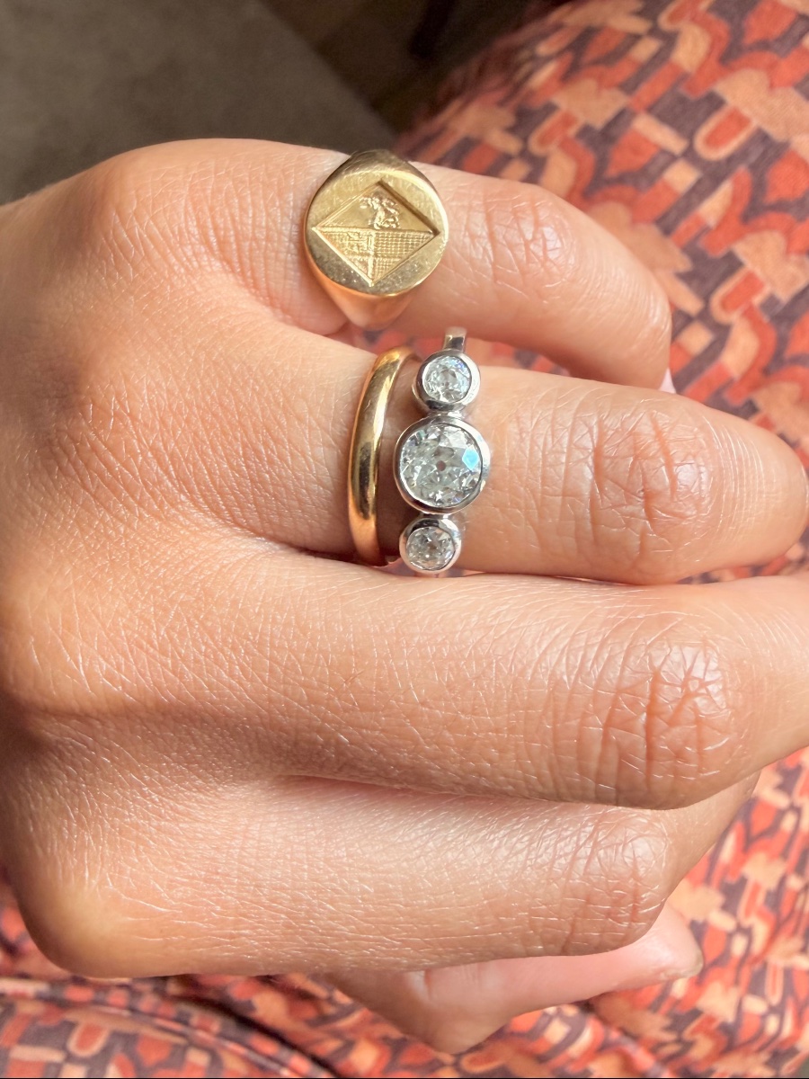 Trilogy Ring In Platinum And Diamonds -photo-4