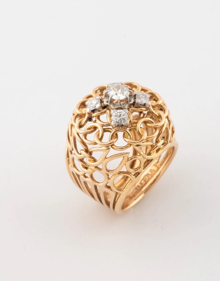 Yellow Gold And Diamond Cocktail Ring