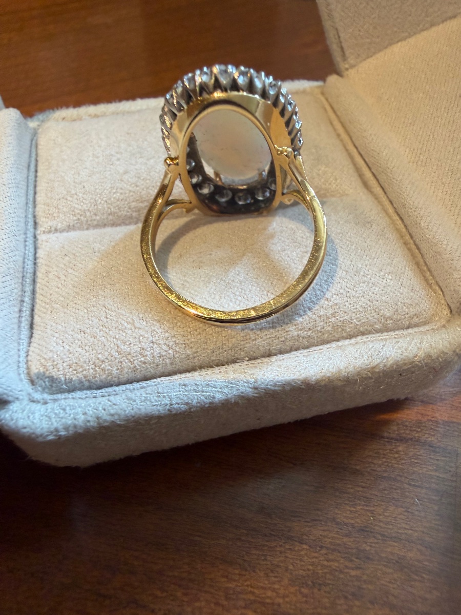 Bague  Pompadour or jaune opale et diamants-photo-4