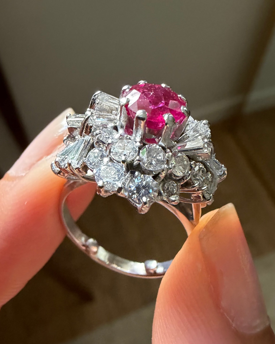 White Gold Dome Ring With Rubies And Diamonds-photo-4