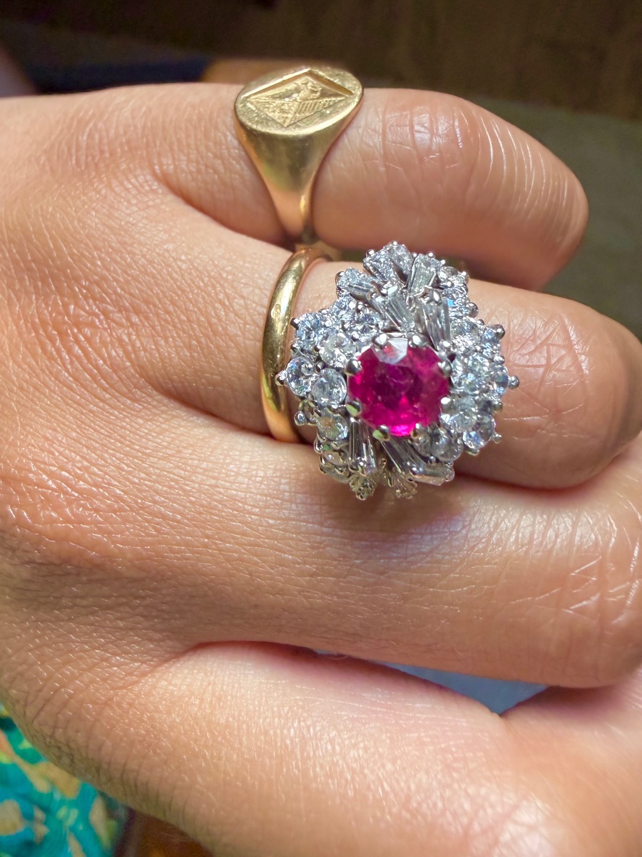 White Gold Dome Ring With Rubies And Diamonds-photo-1
