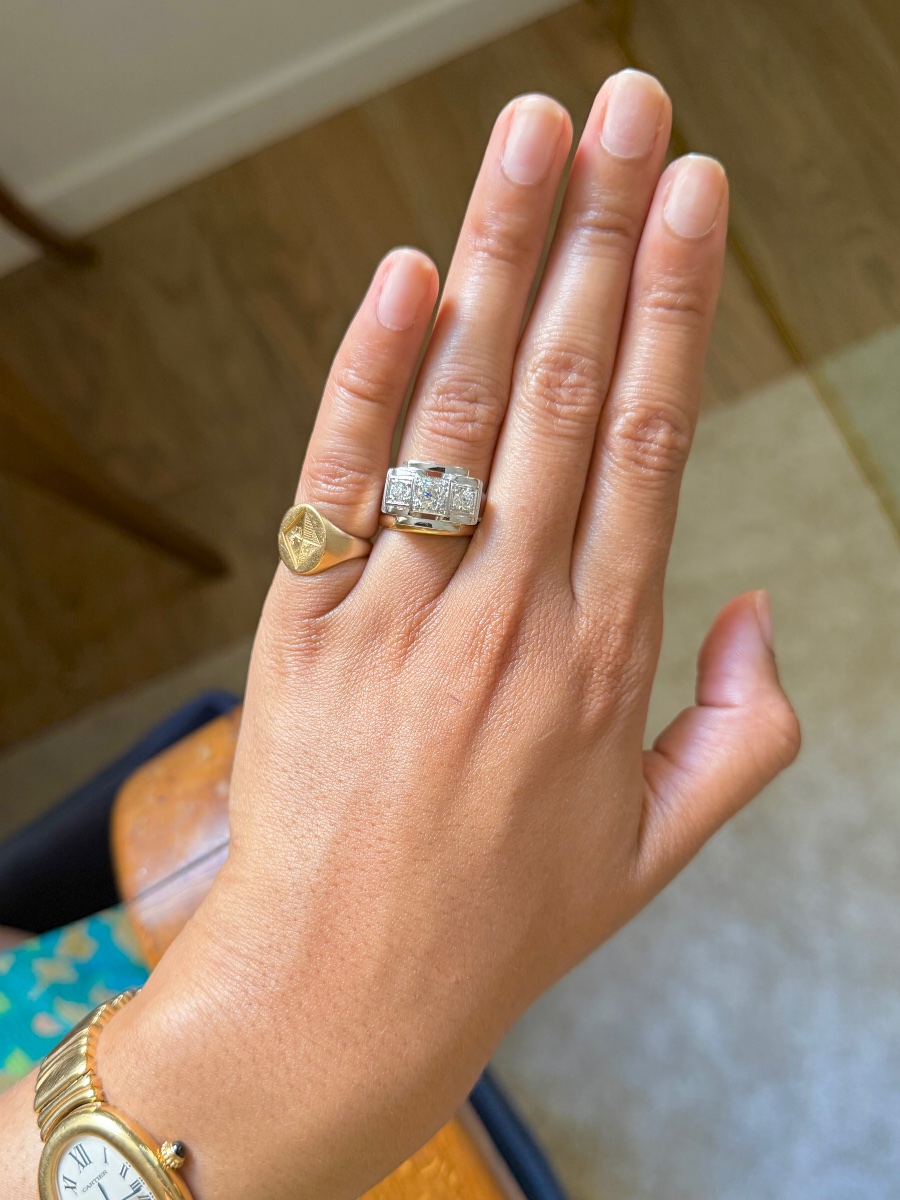 Platinum And Diamond Tank Ring-photo-3