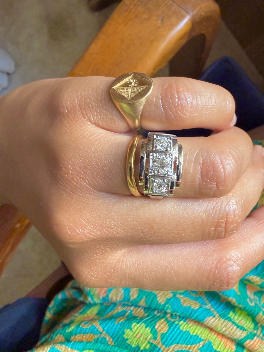 Platinum And Diamond Tank Ring