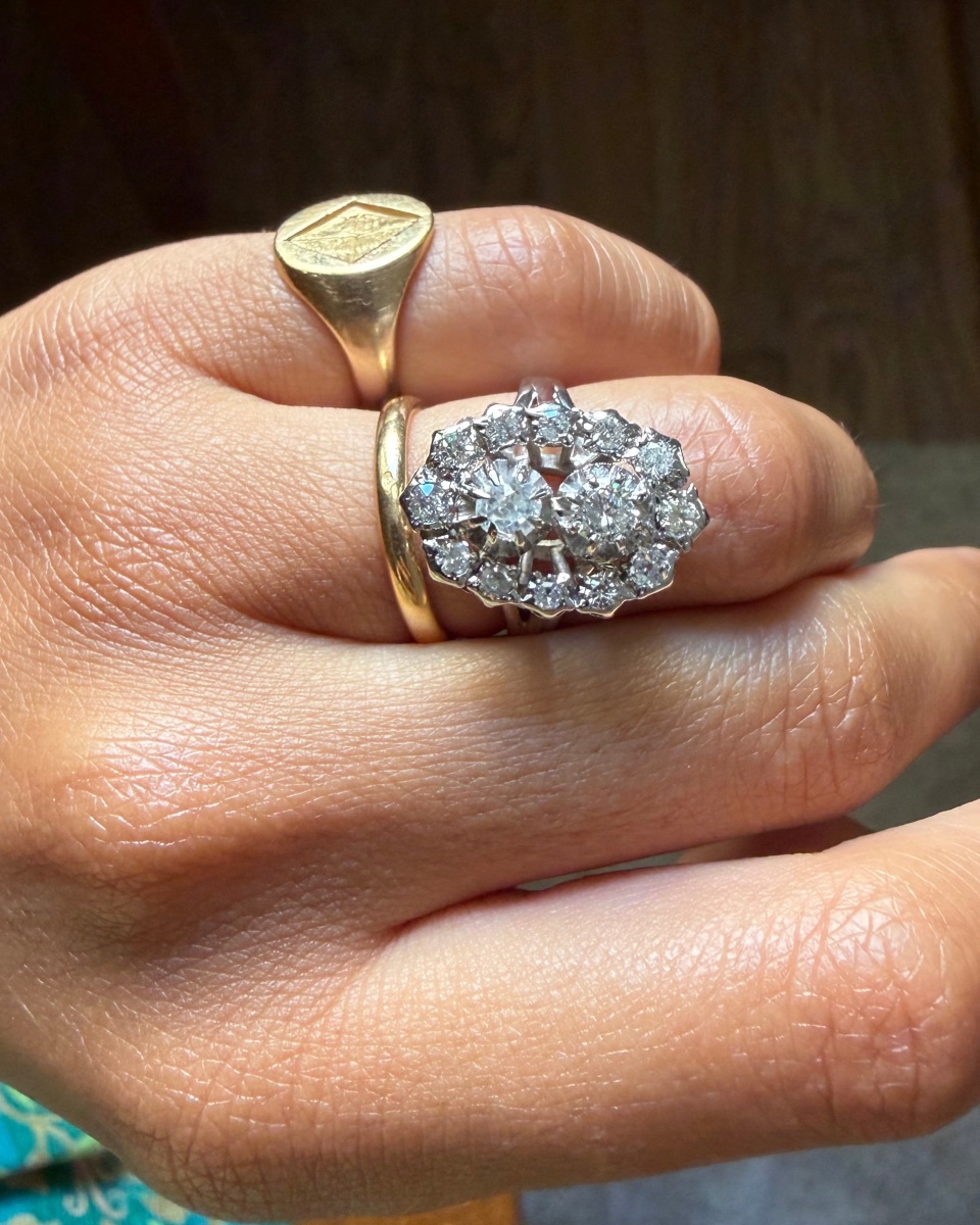 White Gold And Diamond Navette Ring -photo-4