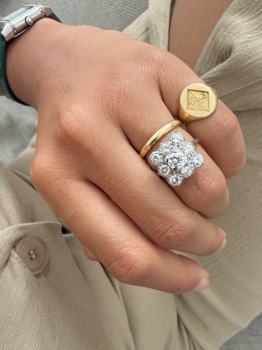 Art Deco Diamond Band Ring -photo-2