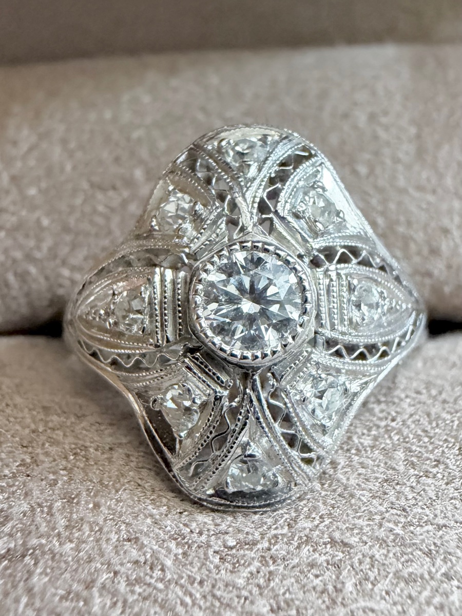 Art Deco Diamond Dome Ring 