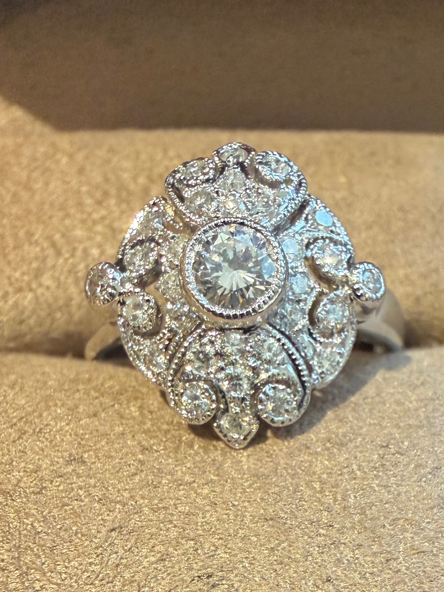 White Gold And Diamond Band Ring-photo-3