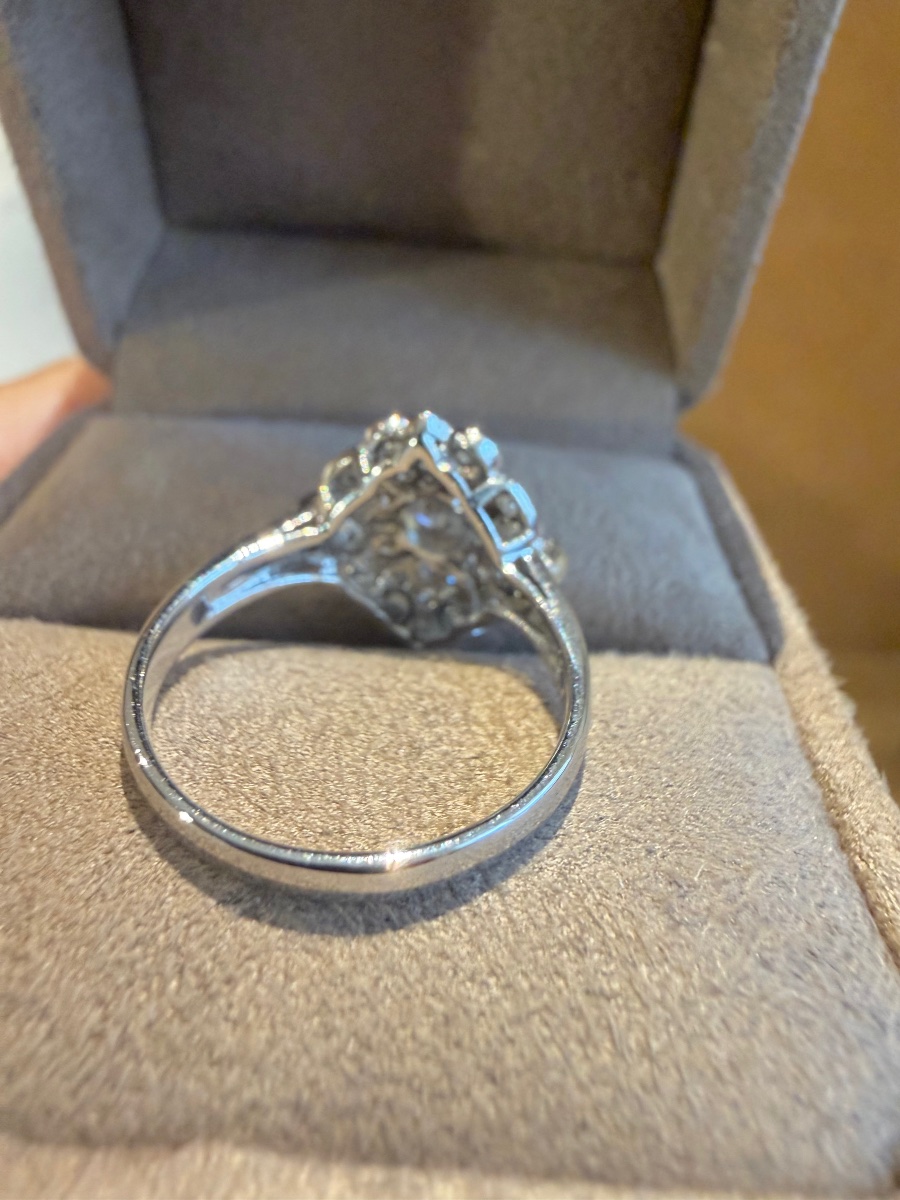 White Gold And Diamond Band Ring-photo-4