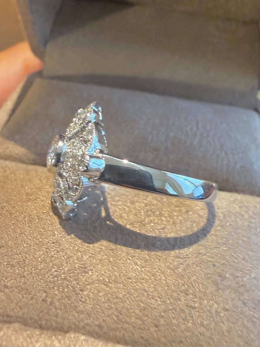 White Gold And Diamond Band Ring-photo-2