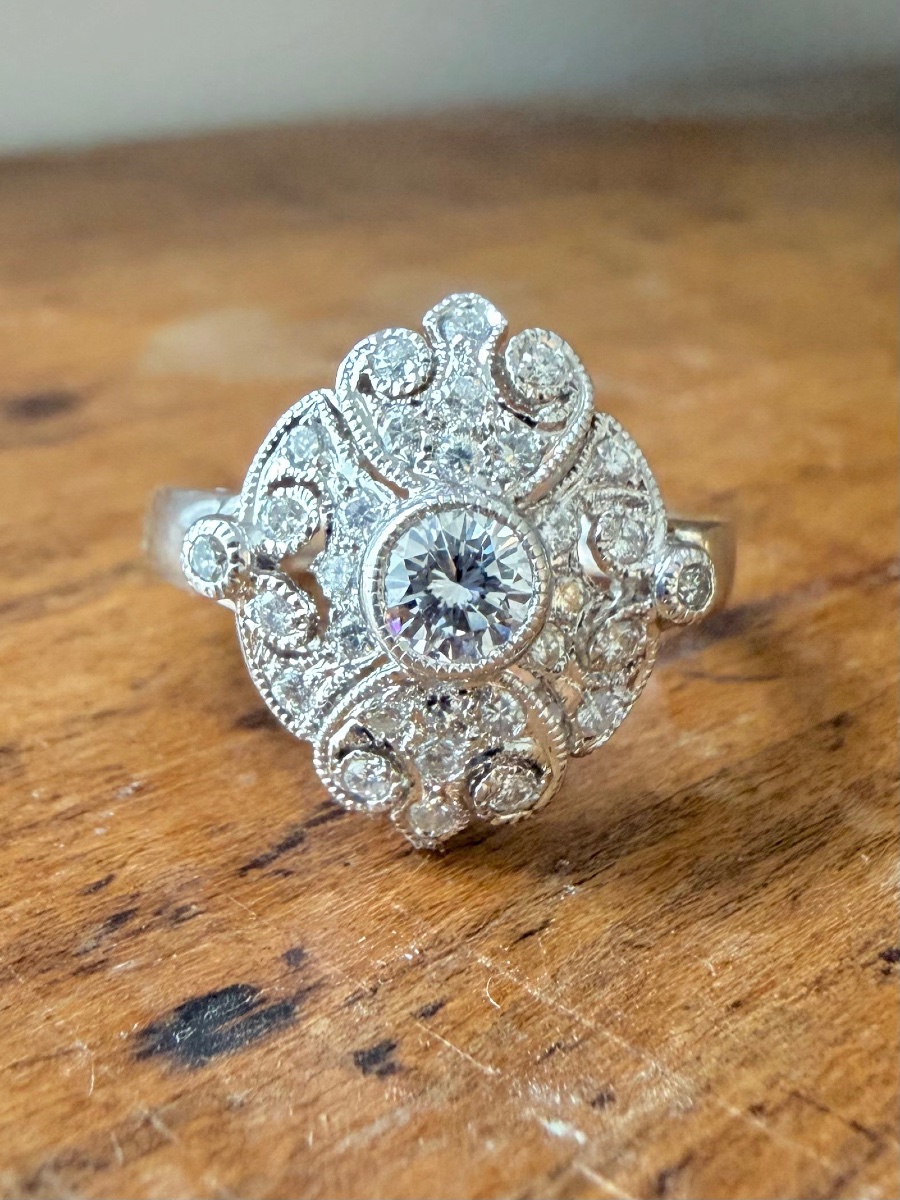 White Gold And Diamond Band Ring