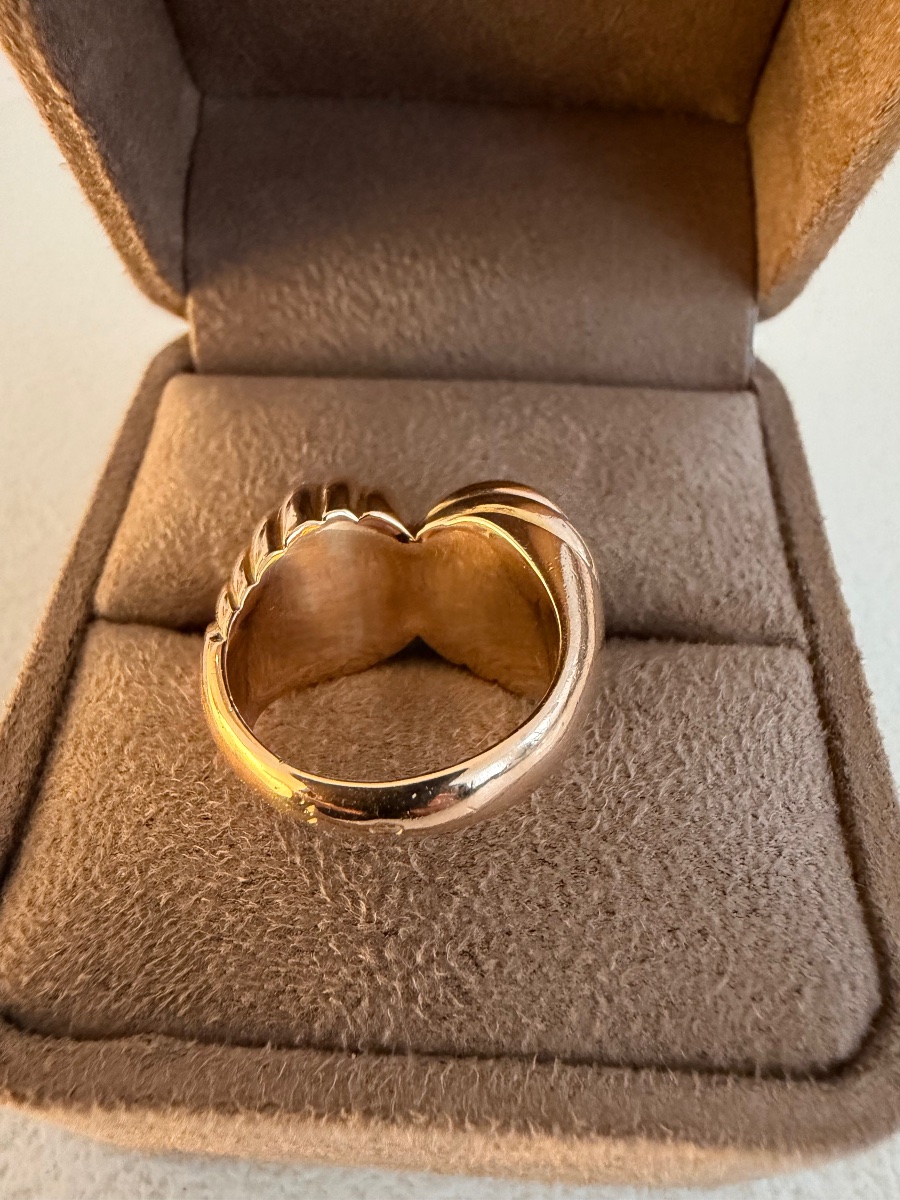 Tank Ring In Yellow And Rose Gold -photo-4