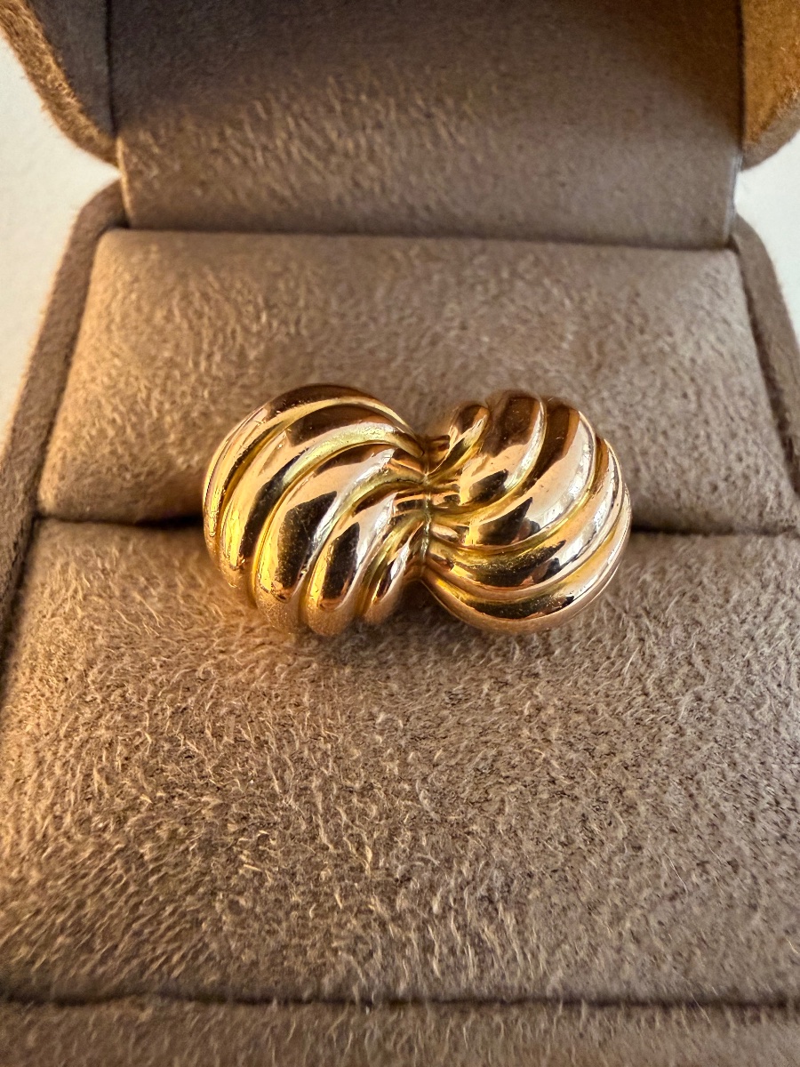 Tank Ring In Yellow And Rose Gold 
