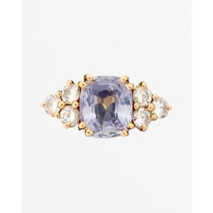 Ring In Yellow Gold, Sapphire And Diamonds
