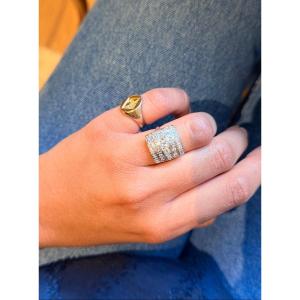 Bague Art déco en or blanc et diamants