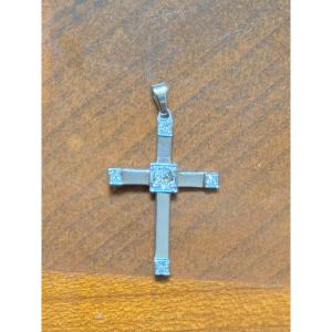 White Gold And Diamond Cross