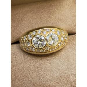 Yellow Gold And Diamonds Jonc Ring