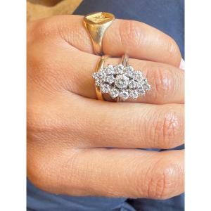Bague Marquise en or blanc et diamants