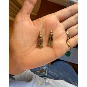Pendentif Pompon en or jaune émail