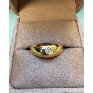 Bague Jonc or jaune et diamant