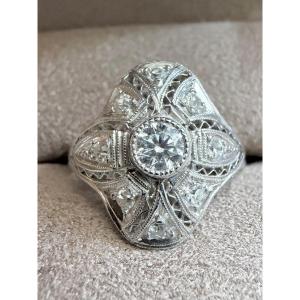 Bague Dôme art Deco diamants