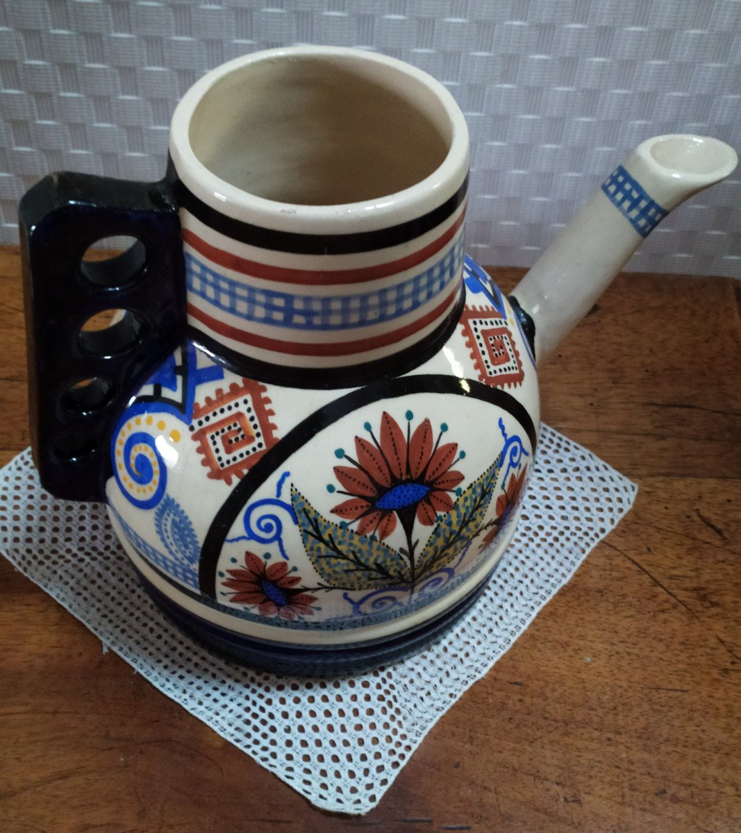 Paul Fouillen – Polychrome Earthenware Pitcher – 20th Century.-photo-4