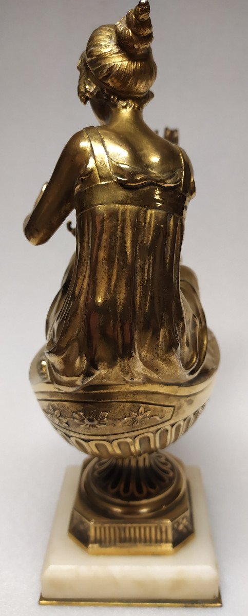 Bronze Dore – Lampe Huile d'Aladin – XIXème Siècle.-photo-4