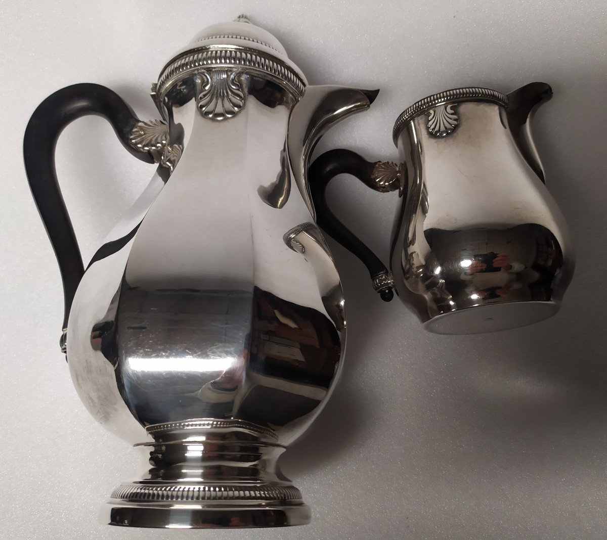 Coffee Service - Argente Metal - Goldsmith: Jobart Rennes-20th Century.-photo-3