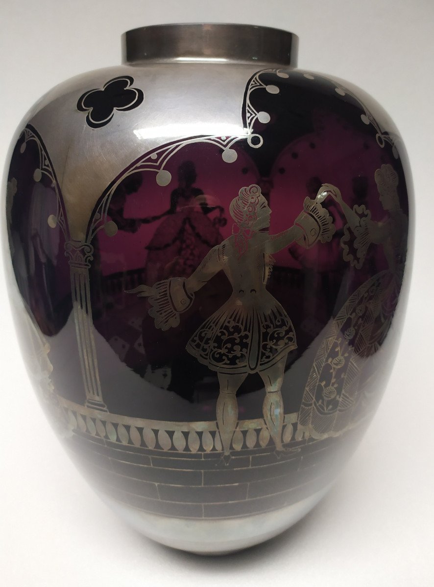 Grand Vase Art Deco - Verre Souffle – XXème Siècle.-photo-7