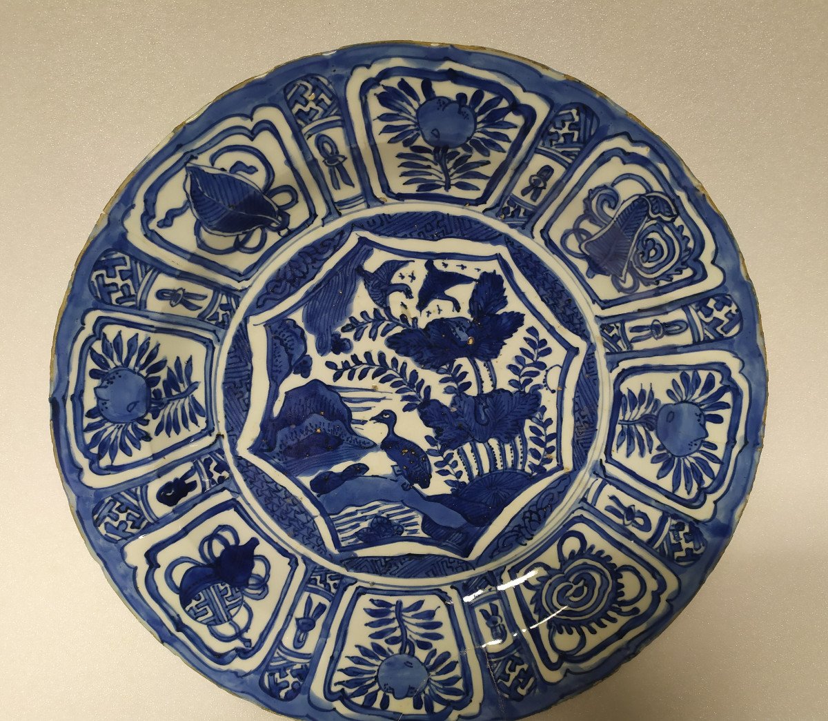 Chine – Plat  En Porcelaine Dite Kraak – XVIIème Siècle.-photo-2