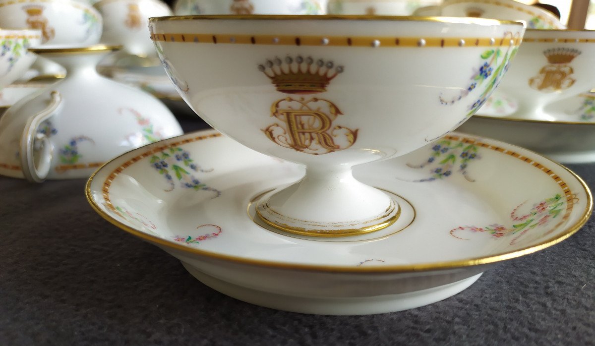 Ensemble En Porcelaine Marque Pouyat – Maison Launay Rue Du Bac A Paris – XIXème Siècle.-photo-4