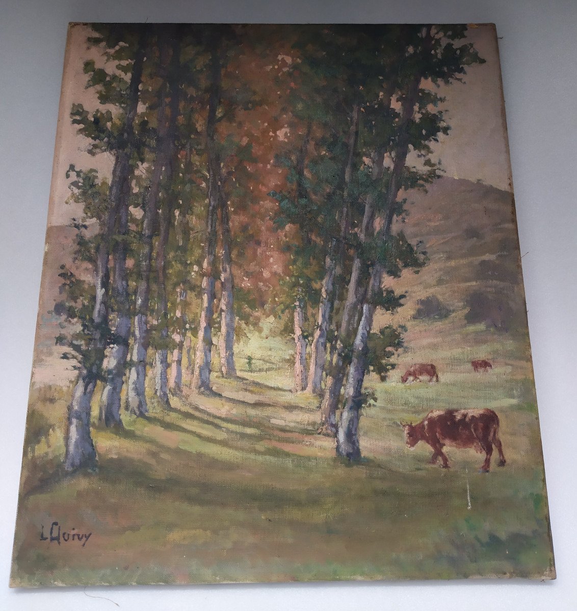 Huile Sur Panneau Bois Signe L. Quivy – XXème Siècle.-photo-1