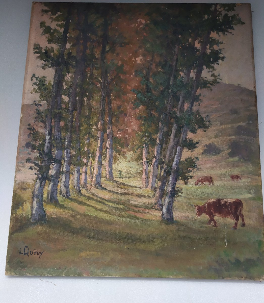 Huile Sur Panneau Bois Signe L. Quivy – XXème Siècle.-photo-3