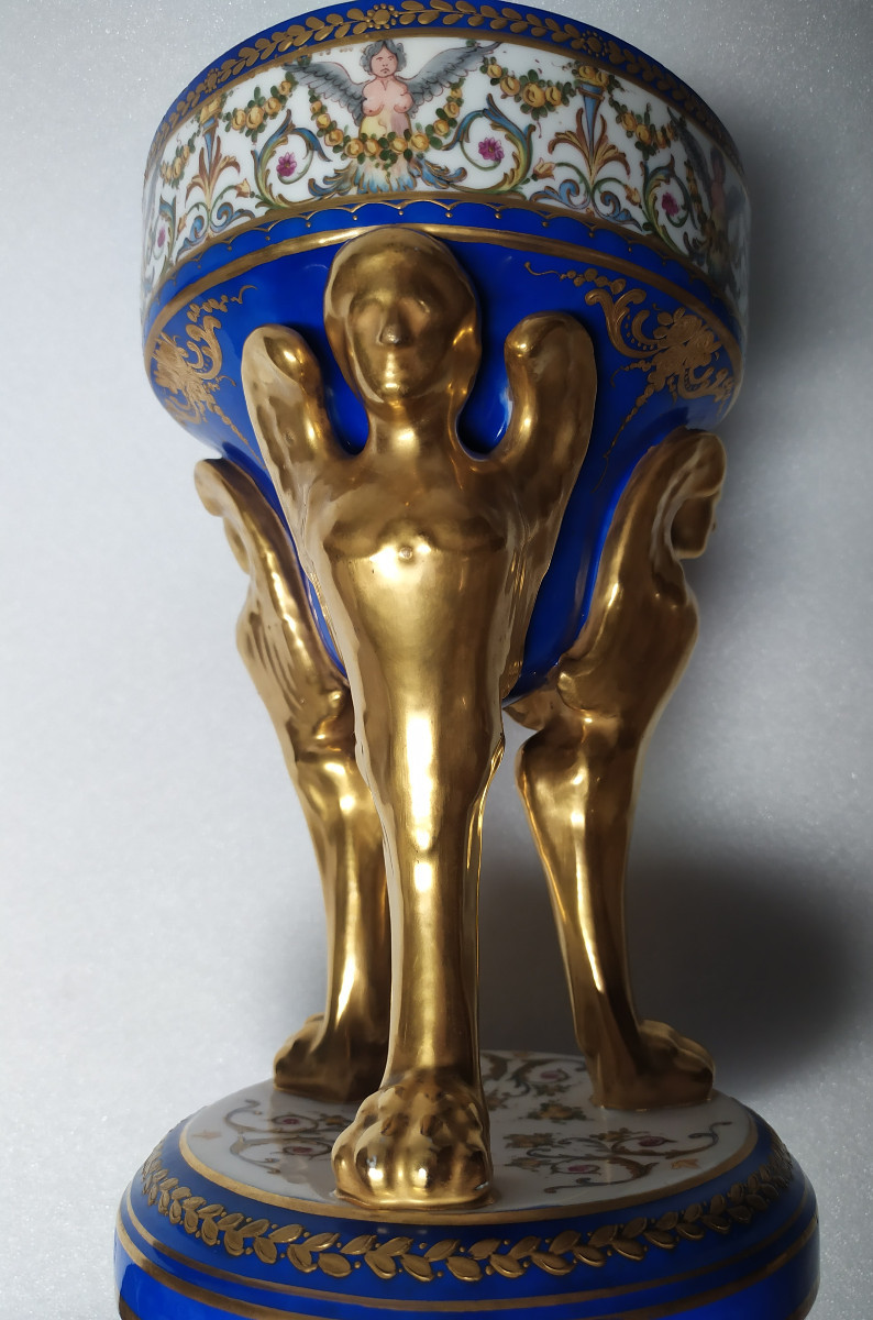 Coupe En Porcelaine Polychrome - Paris - XXème Siècle.-photo-2