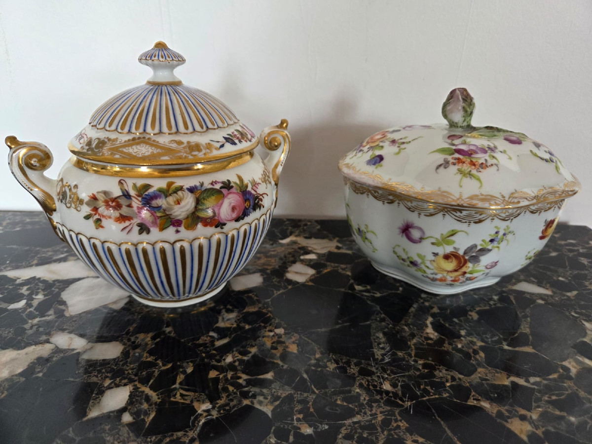 Two Porcelain Sugar Bowls – Paris 20th Century.-photo-3