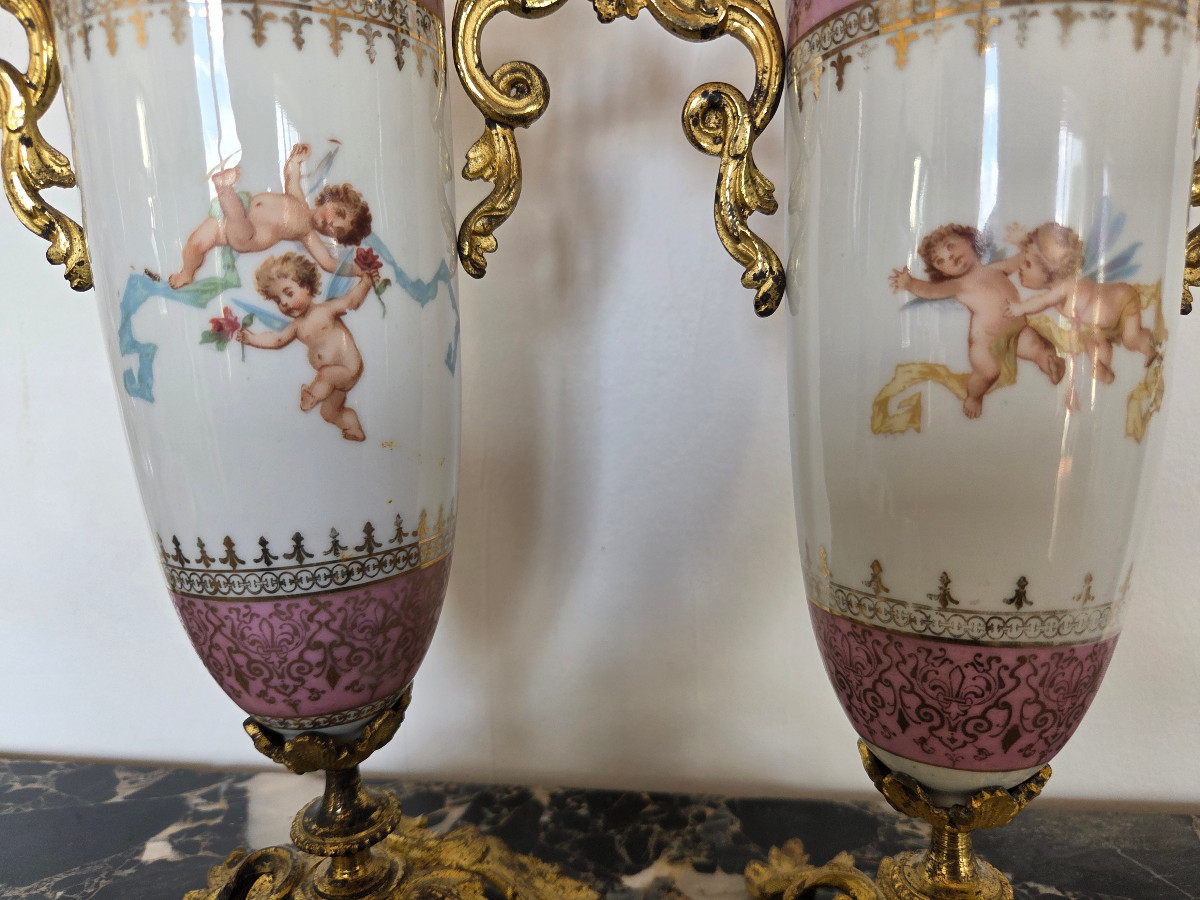 Pair Of Carl Larsen Porcelain Vases, 19th Century.-photo-2