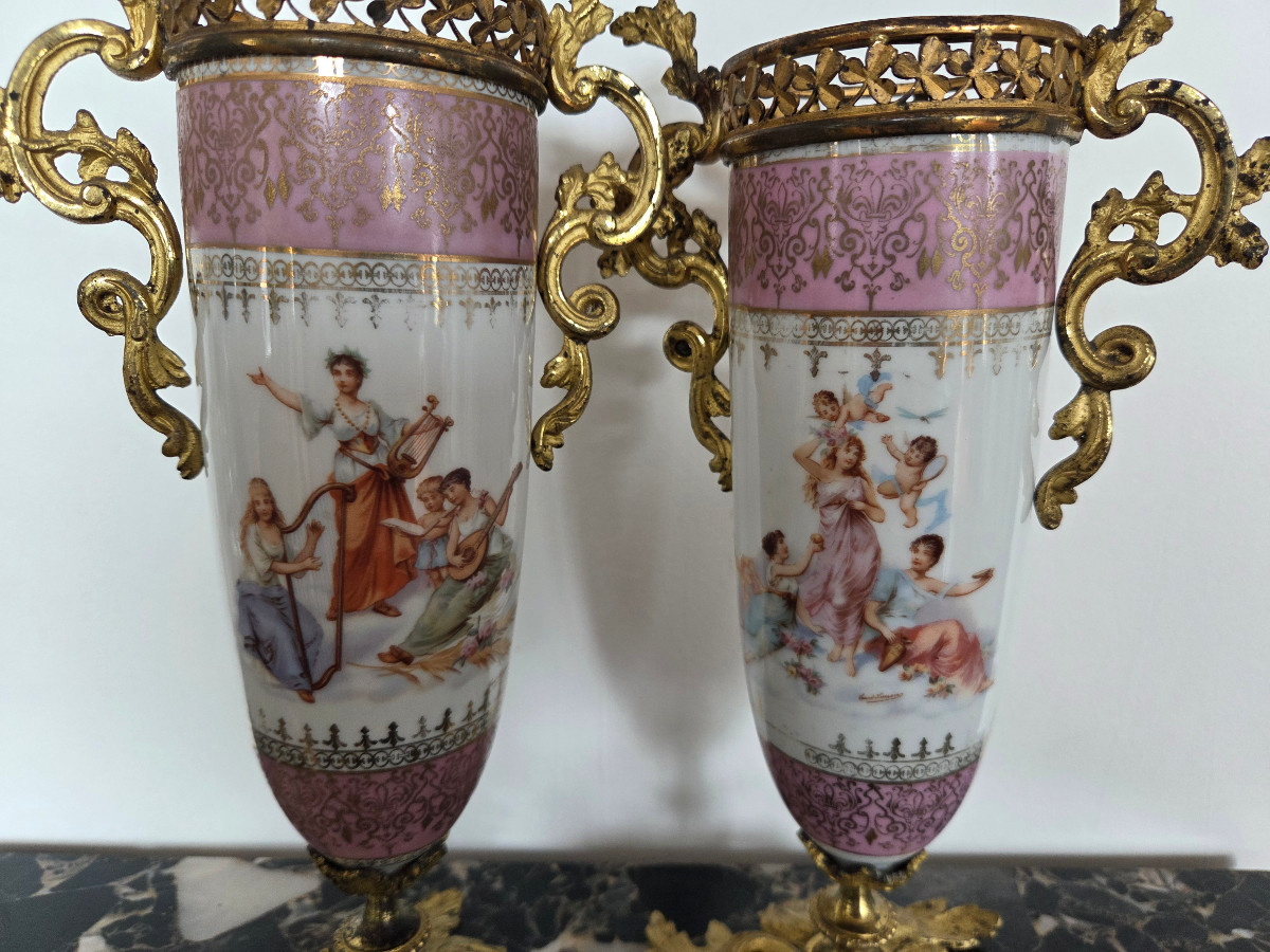 Pair Of Carl Larsen Porcelain Vases, 19th Century.