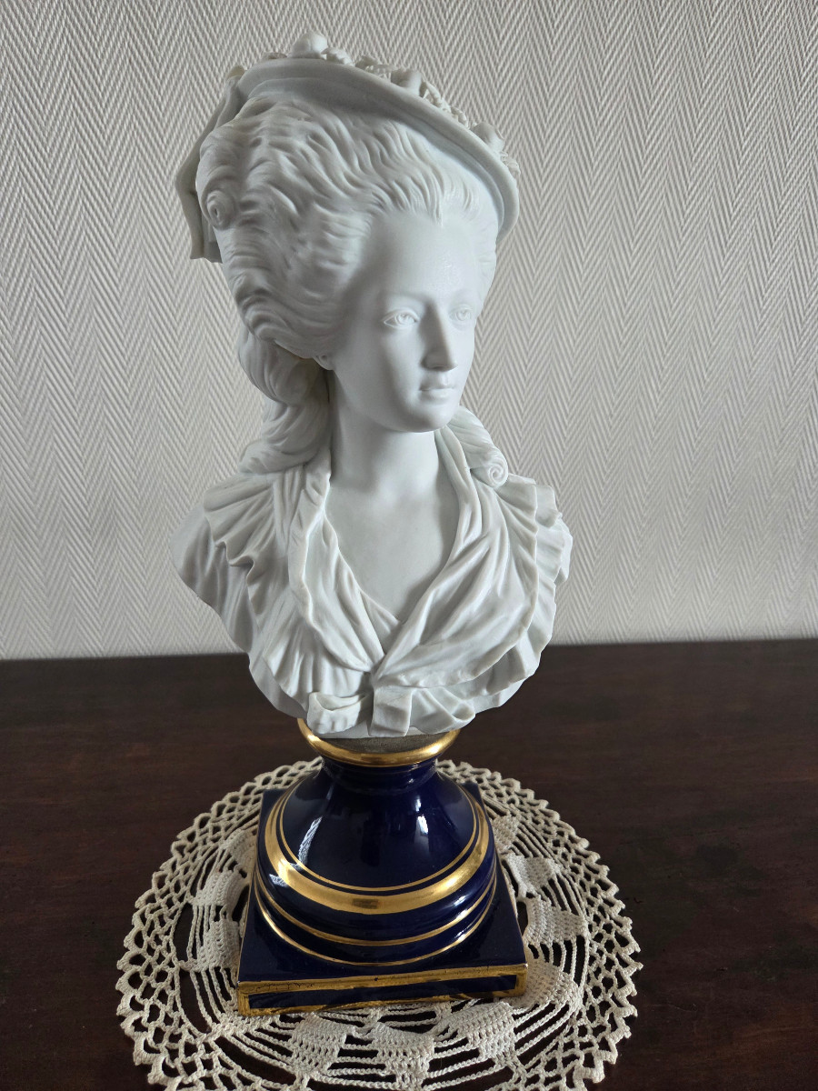 Female Bust In Biscuit - Samson 19th Century.-photo-2