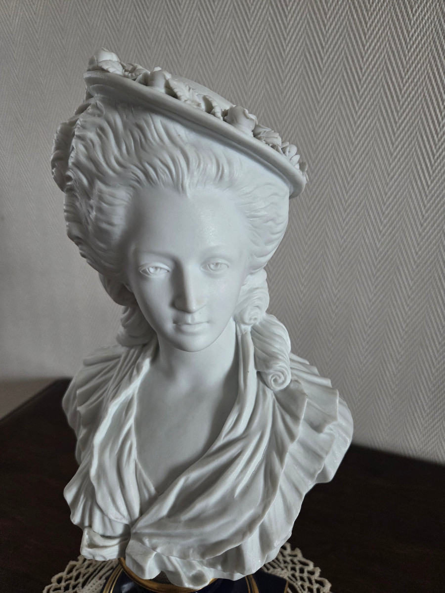 Female Bust In Biscuit - Samson 19th Century.-photo-1