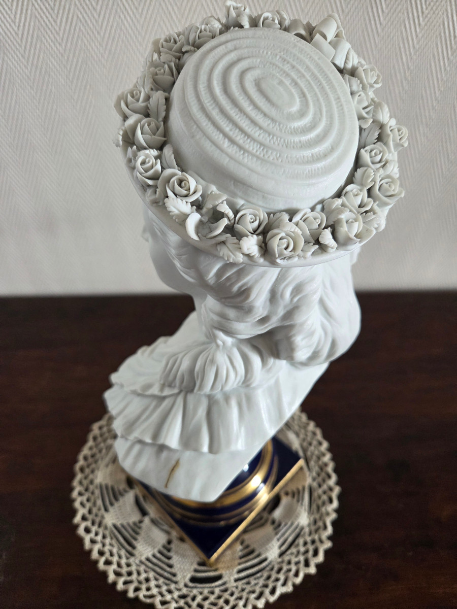 Female Bust In Biscuit - Samson 19th Century.-photo-2