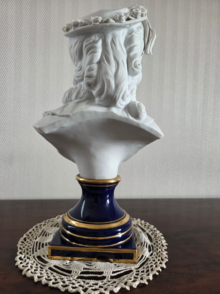 Female Bust In Biscuit - Samson 19th Century.-photo-3