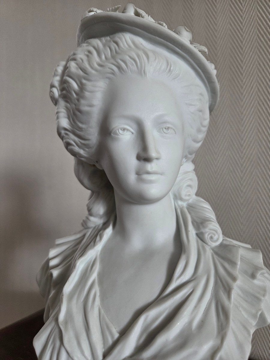 Female Bust In Biscuit - Samson 19th Century.-photo-4