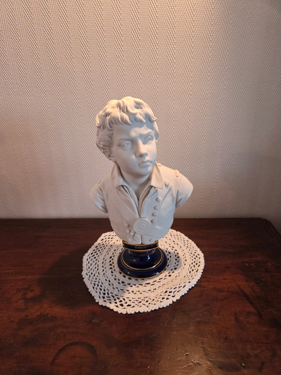 Sevres – Biscuit Porcelain Bust Of Joseph Agricol Viala – 19th Century.-photo-5