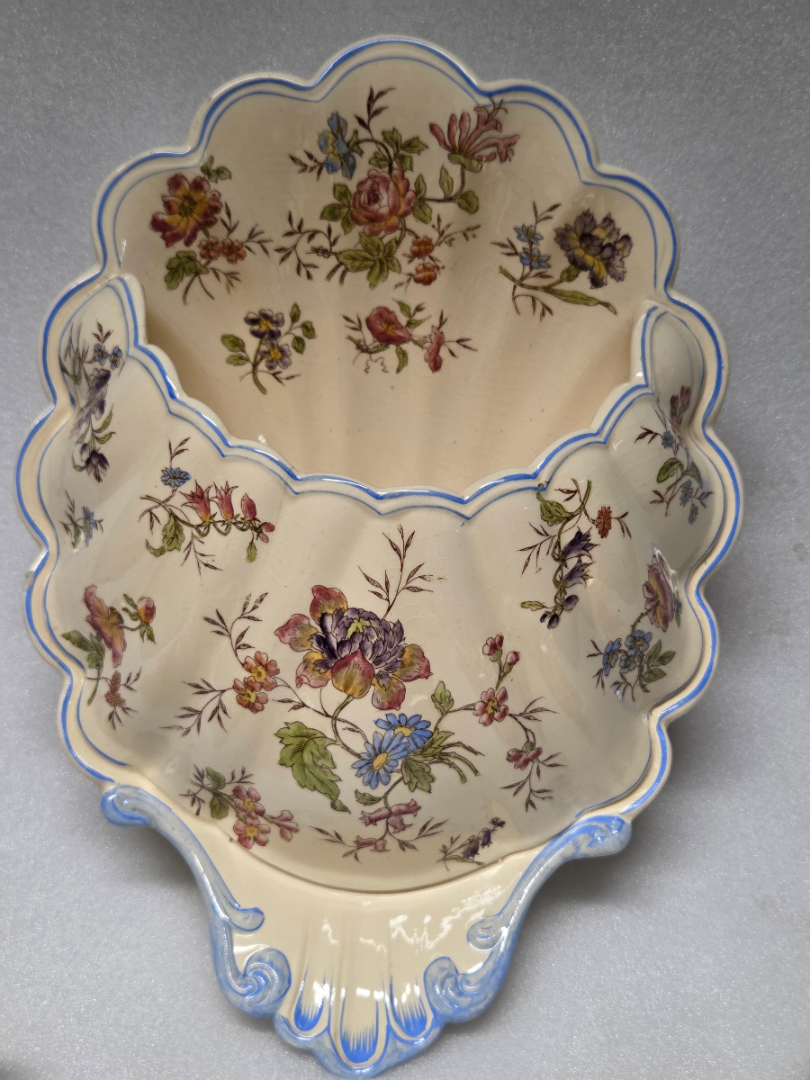 Vases Luneville And Corbeille Longchamp - 20th Century .-photo-2