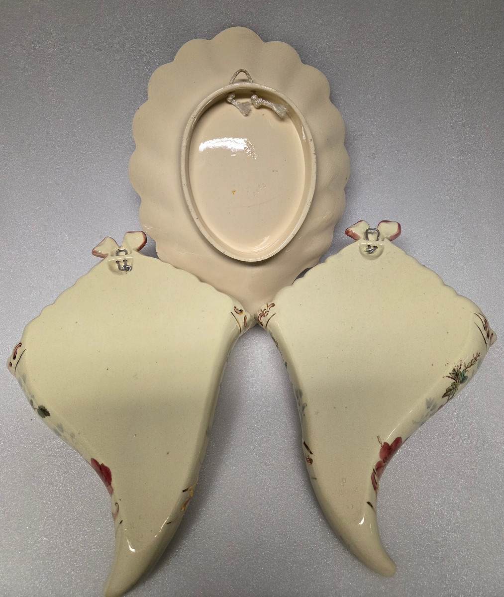 Vases Luneville And Corbeille Longchamp - 20th Century .-photo-4