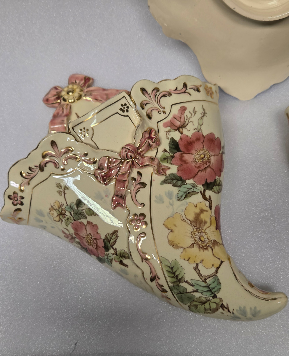 Vases Luneville And Corbeille Longchamp - 20th Century .-photo-5