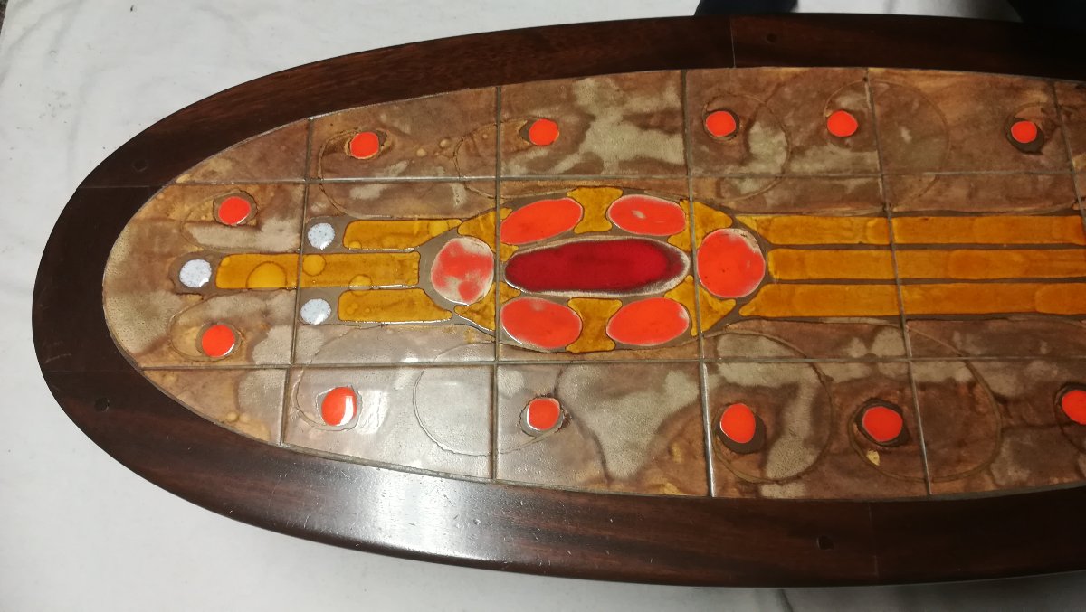 TABLE BASSE  EN CERAMIQUE « RAYNAUD » – ANNEES 60-photo-2